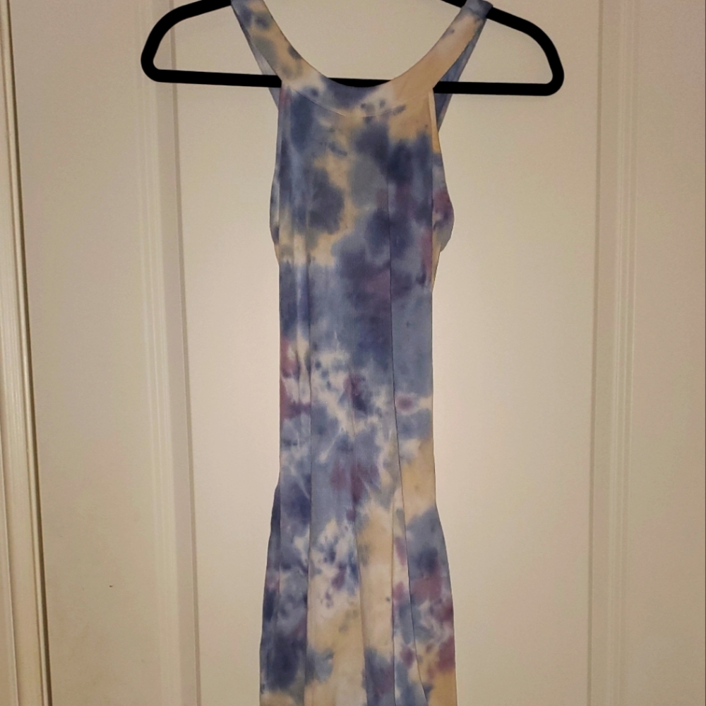Young Fabulous & Boke Ribbed Tie Dye Midi/Maxi Bodycon dress